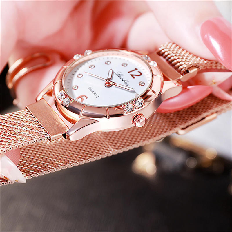 ZOLFA New Fashion Rose Gold Ladies Analog Watches Luxury Rhinestone Womens Quartz Watch Elegant Magnet Buckle Ladies Wrist Accessories Đồng hồ nữ