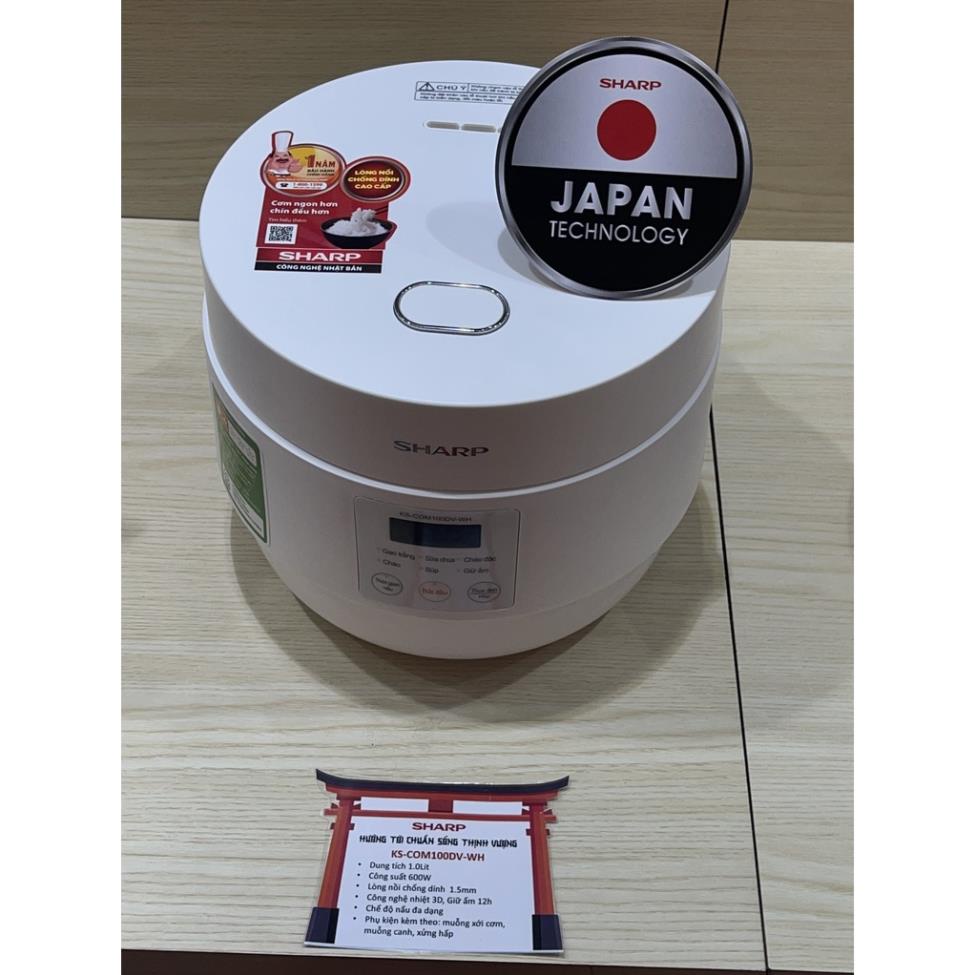 Nồi cơm mini điện tử Sharp KS-COM100DV-RD/WH 1 Lít - HÀNG CHÍNH HÃNG