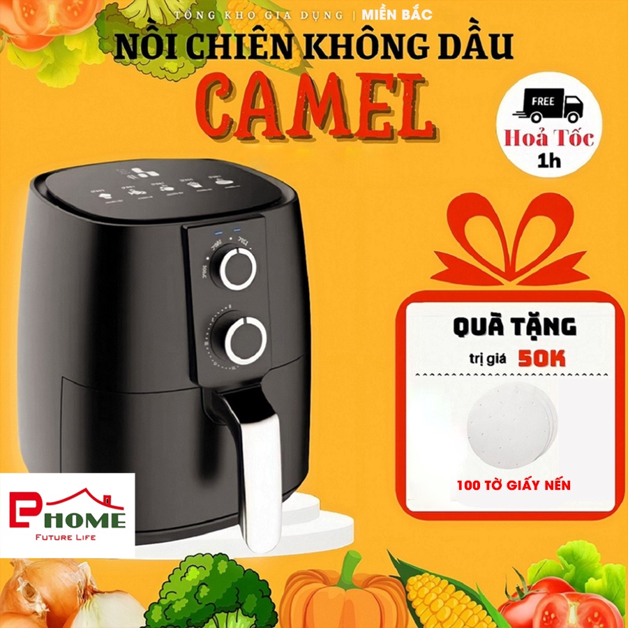 Nồi Chiên Không Dầu Camel 7L, Nồi Chiên Không Dầu Sử Dụng Công Nghệ Rapid Air Thế Hệ Mới, Nướng Không Khói