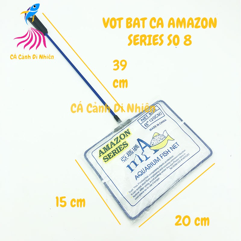 Vợt bắt cá thủy sinh AMAZON SERIES cán nhựa xanh SIZE 8