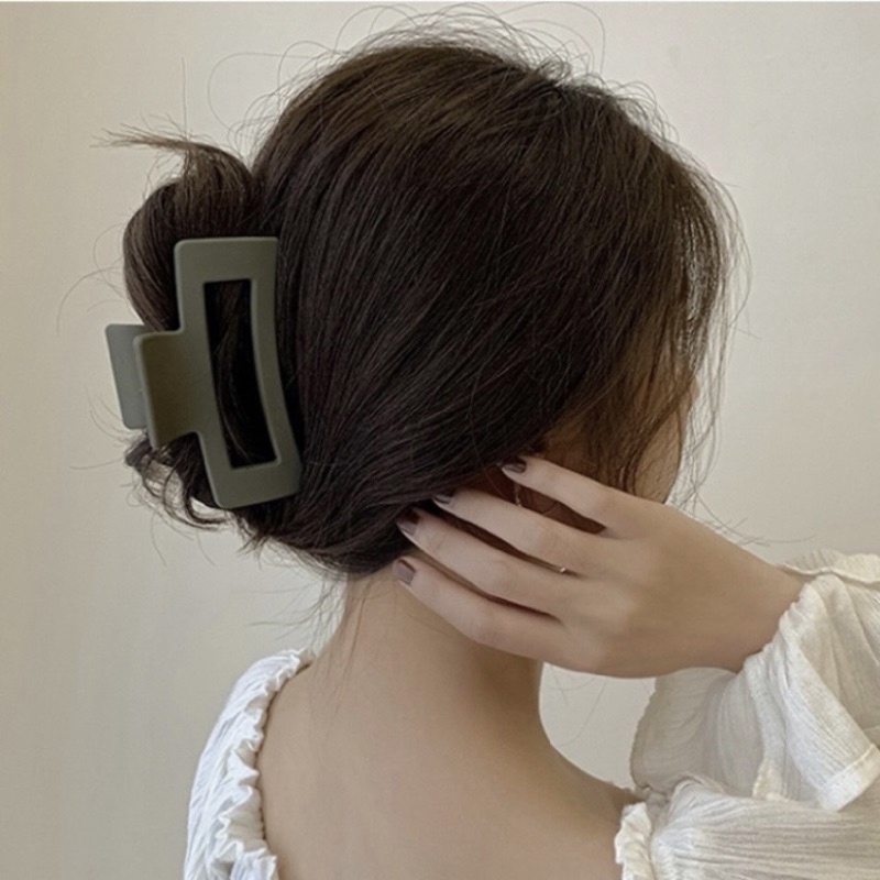 Kẹp Tóc Càng Cua Màu Trơn Cỡ Lớn Kiểu Dáng Hàn Quốc Thanh Lịch Dành Cho Nữ