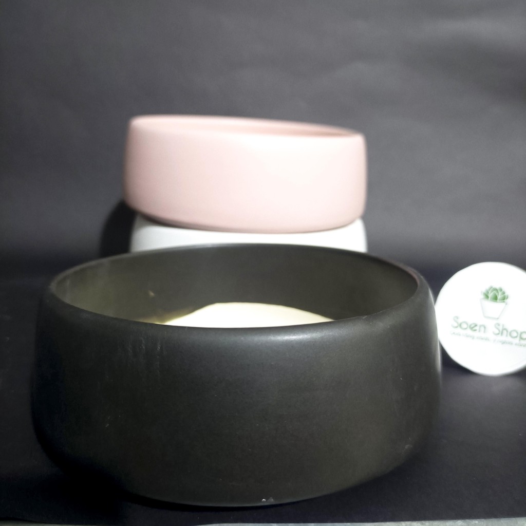 Chậu Trồng cây để bàn, cây kiểng mini, sen đá, xương rồng, cẩm nhung - Chậu kim cương miệng rộng