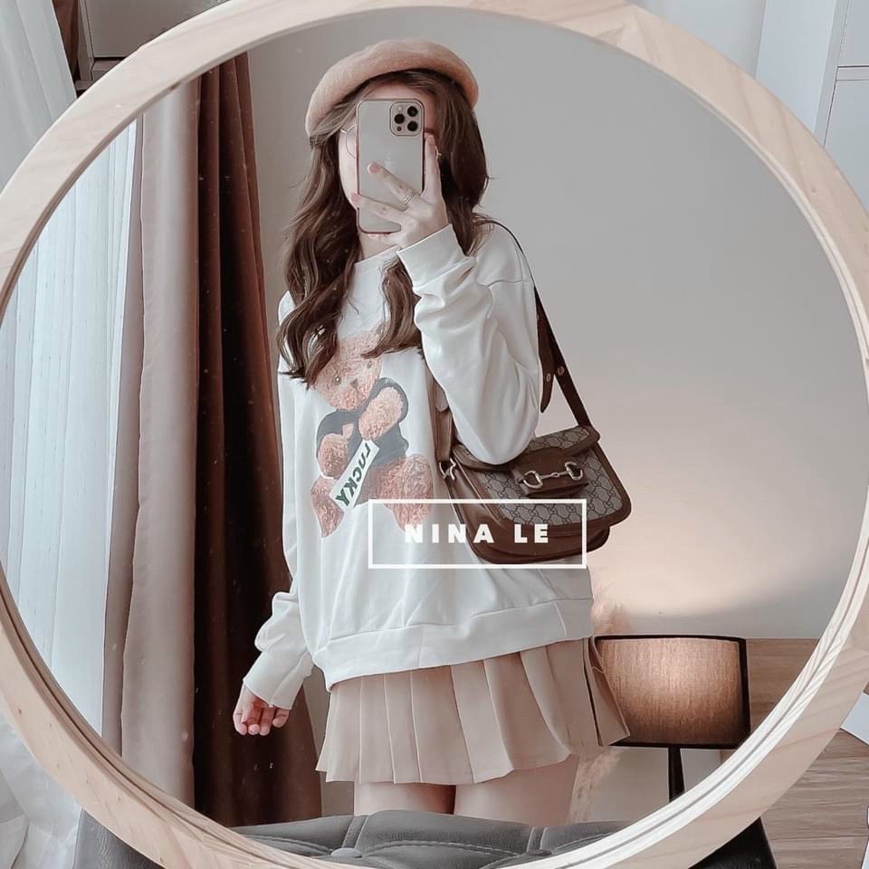 Sét Áo Gấu Phối Chân Váy Ngắn Cực XInh Trẻ Trung Năng Động cho Các Bạn Gái  HHP