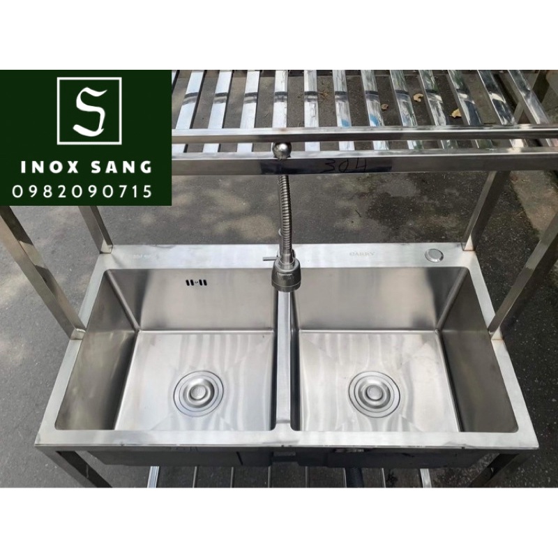 Bồn rửa chén inox sus304 cao cấp có chân  | chậu rửa chén có chân inox 304 có chân cao cấp