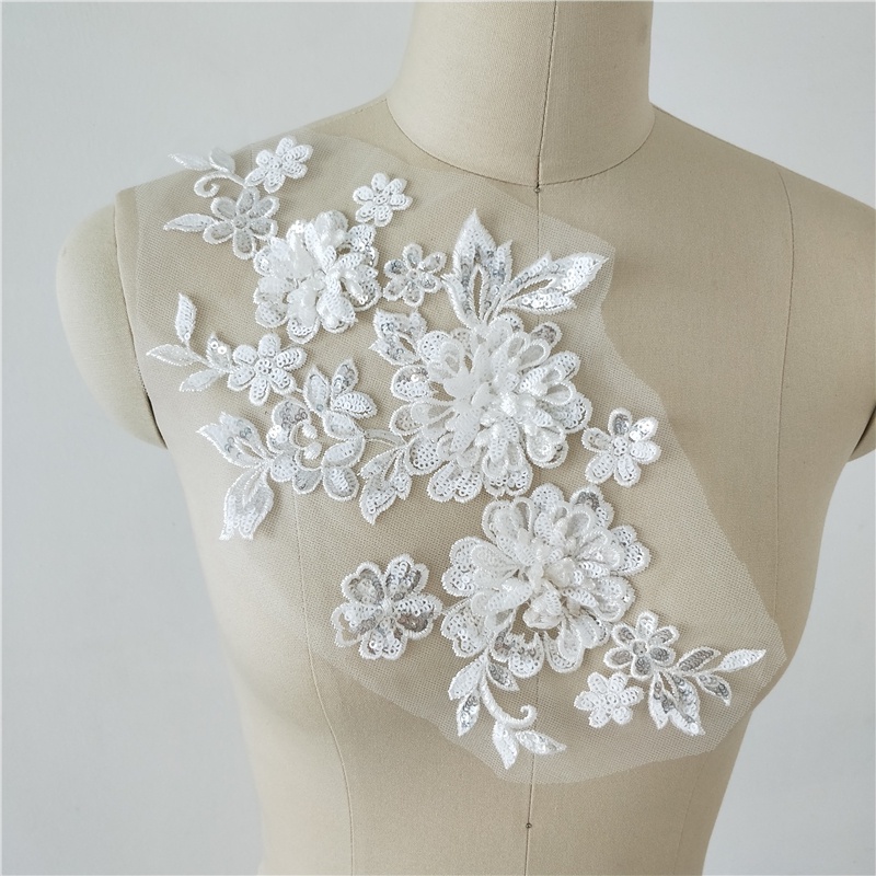 1 Miếng Vá, May Quần Áo Thêu Ren Hoa 33 * 19cm