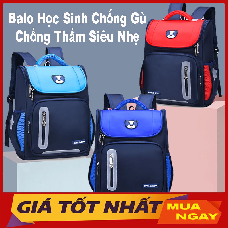 Balo Học Sinh Con Gấu Chống Gù, Chống Thấm Siêu Nhẹ BL10