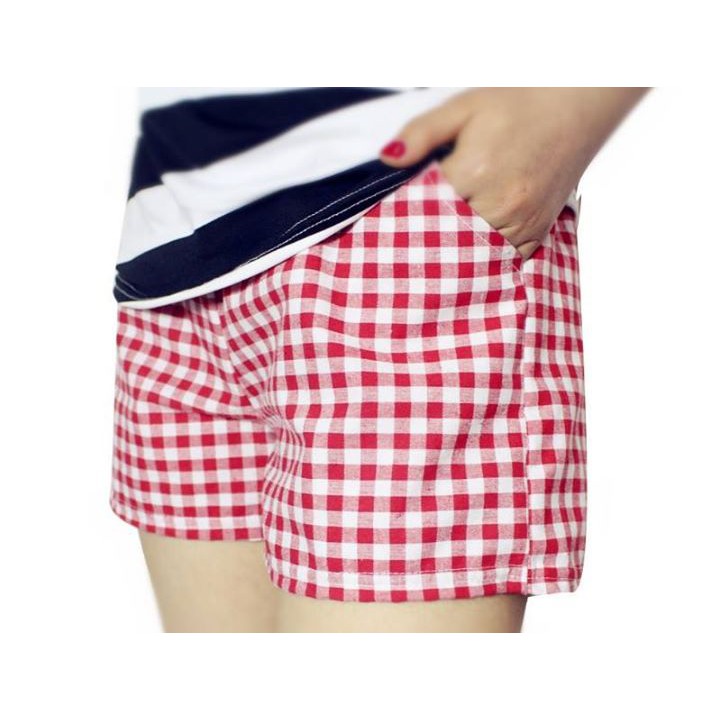 Quần đùi kẻ nữ cạp chun(40-65kg) | BigBuy360 - bigbuy360.vn