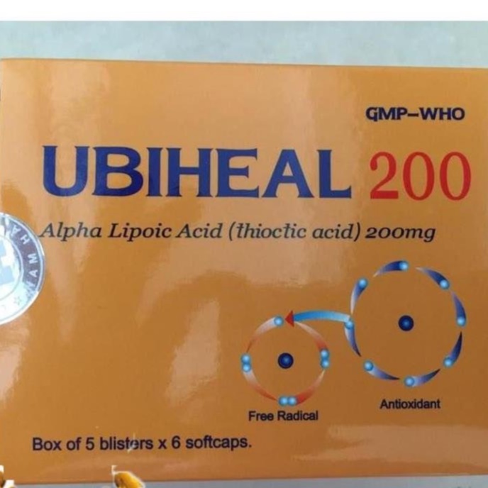 Ubiheal 200 , chống lão hóa mạnh, hỗ trợ giảm biến chứng thần kinh trong đái tháo đường hộp 30 viên