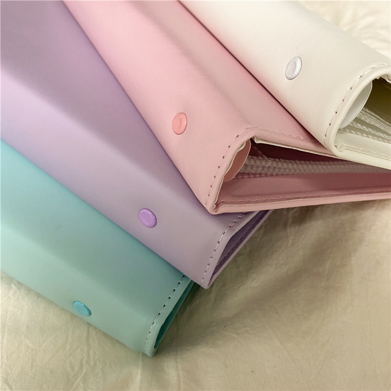 Sổ Binder A5 - 6 Còng Bìa Da Trơn Láng Đựng Ảnh, Photocard