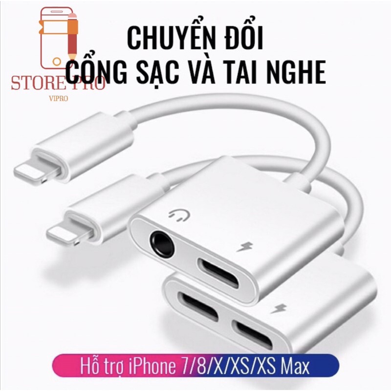 Jack Chuyển Đổi 2in1 Tai Nghe Và sạc, linghting 3,5mm [Blutooth]  vừa cắm sạc và cắm tai nghe (bảo hành 12 tháng 1-1)