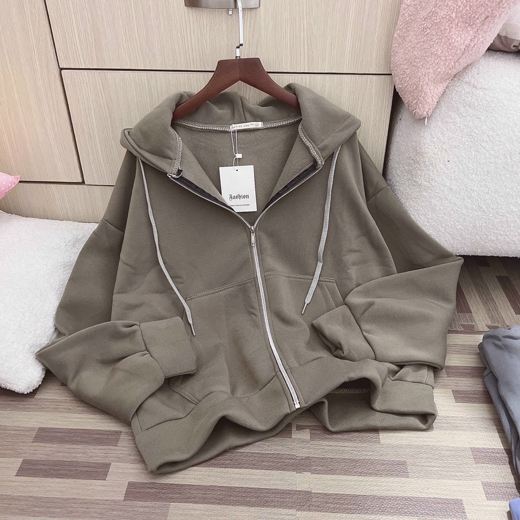 Áo Khoác Nỉ Trơn Form Rộng Unisex , Áo Hoodie Trơn Form Rộng Dây Kéo PLA01 ( kèm ảnh ,video thật shop tự quay )