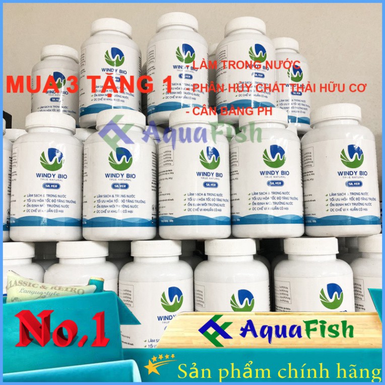 Men Vi Sinh Windy Bio Lọ 100gr Giúp Làm Trong Nước Hồ Cá Koi, Phân Hủy Chất Thải, Thức Ăn Thừa Của Cá (dạng bột)