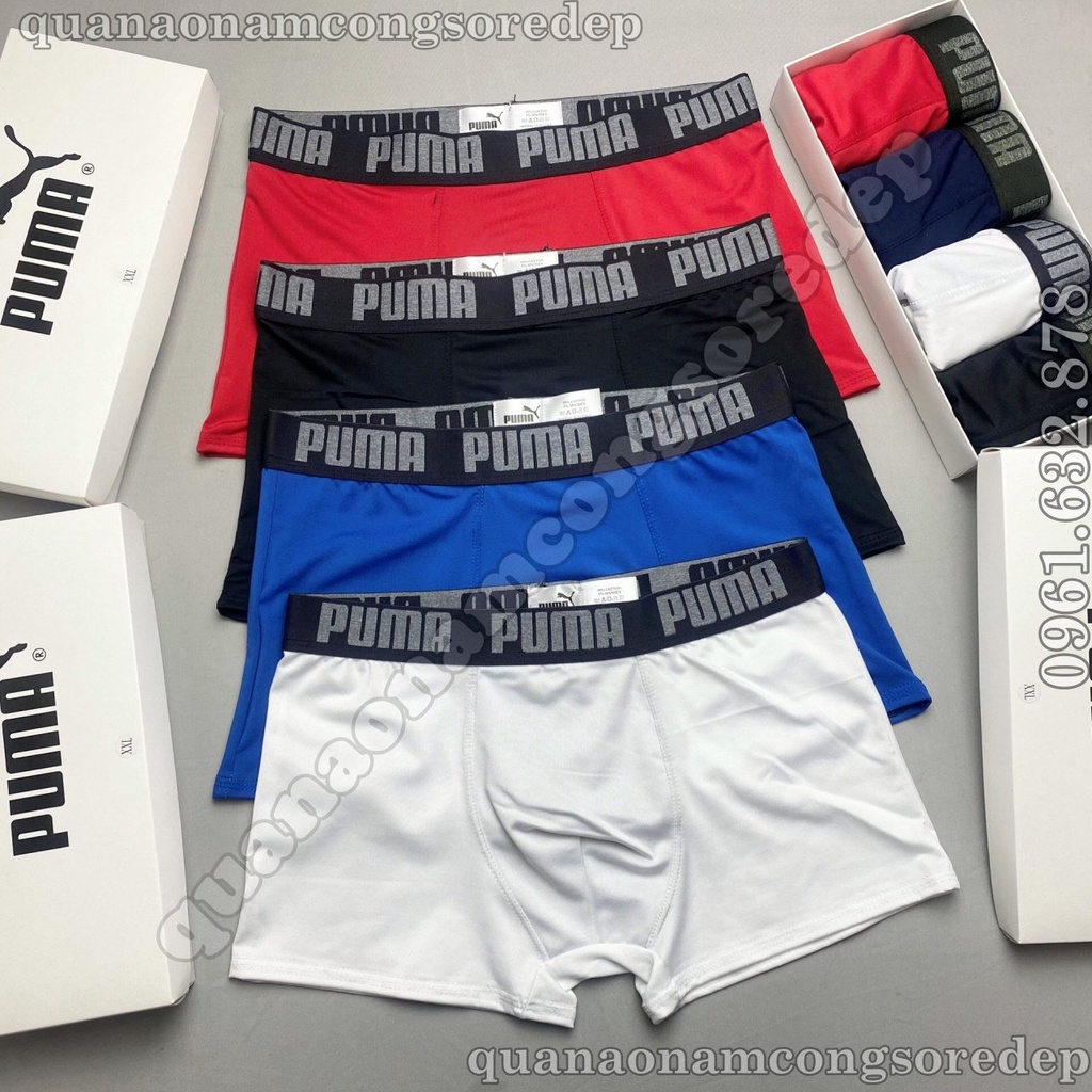 HỘP 5 QUẦN Quần Lót Nam Boxer PUMA - Sịp Nam Cao Cấp PUMA mẫu mới,co giãn mềm mịn hàng chính hãng