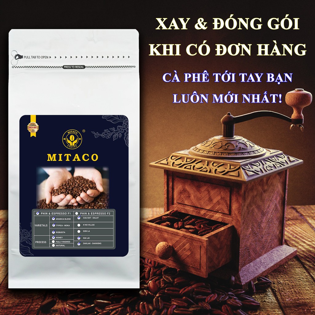 Cà Phê Rang Xay Thượng Hạng F1 MITACO COFFEE (Gói 500g)