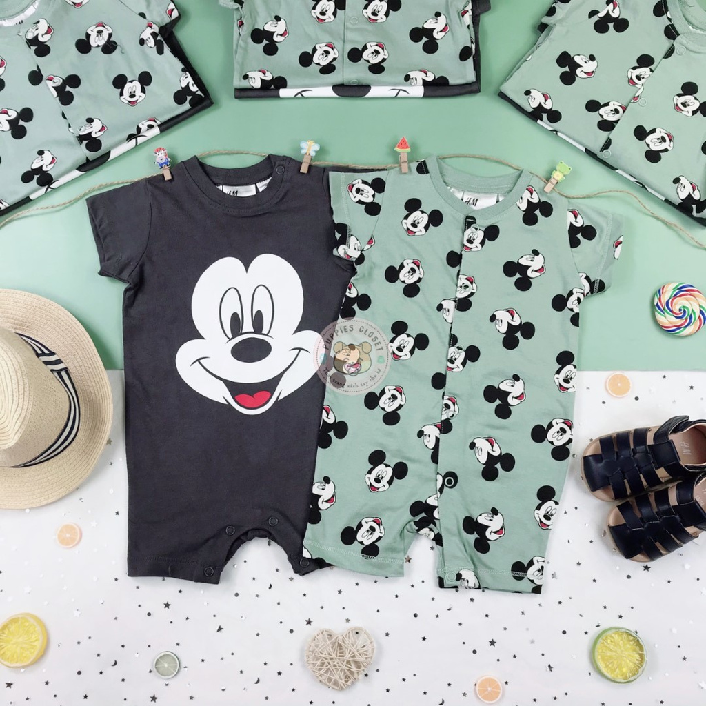 [PUPPIES CLOSET] Set 2 áo cộc tay liền thân Mickey HM