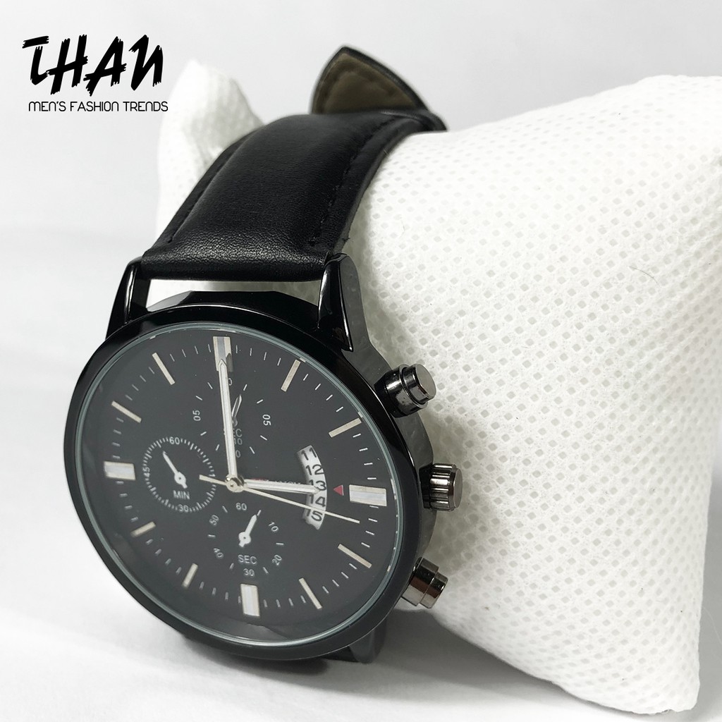 Đồng hồ Nam Giá Rẻ ARLANCH dây da màu đen cao cấp sang trọng lịch lãm chống nước, kính cường lực chống xước - Tặng hộp | BigBuy360 - bigbuy360.vn
