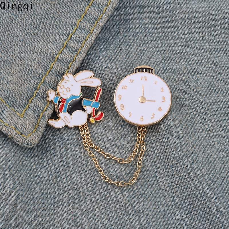 Ghim cài Miss Zoe trang trí thiết kế mặt đồng hồ và thỏ xinh xắn
