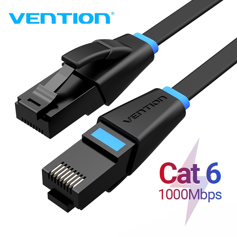 Vention Network Cable Cat6 Gigabit 1000Mbps UTP High Speed RJ45 Round Flat Patch LAN Internet Cord