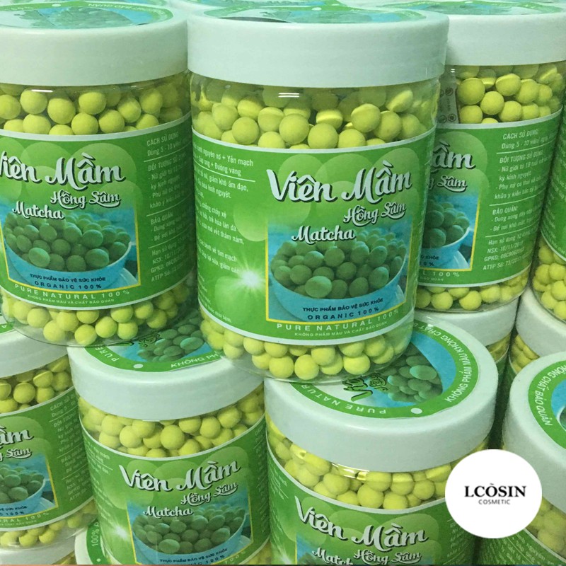 500gr viên mầm đậu nành hồng sâm matcha tăng vòng 1, đẹp da, tăng sinh lý nữ có giấy chứng nhận ATTP LS937 | BigBuy360 - bigbuy360.vn