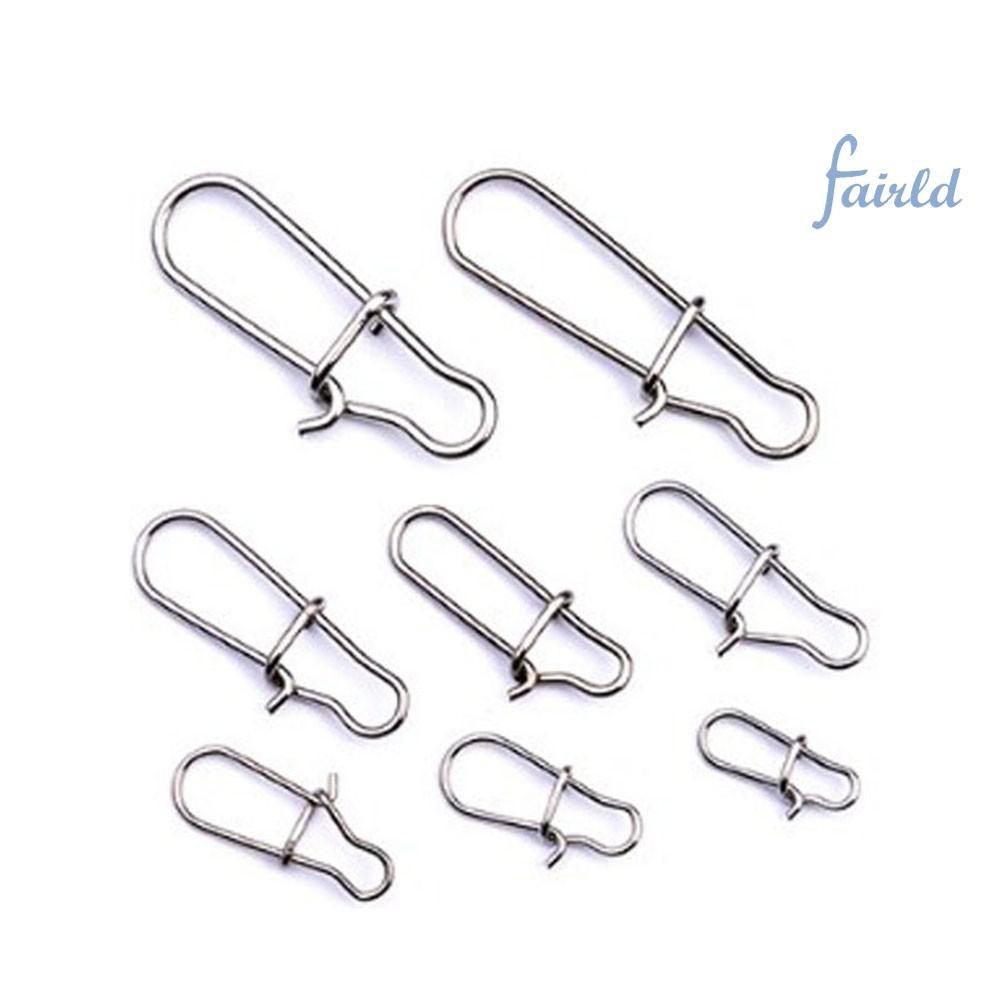 50pcs Fast Clip Lock Snap Swivel Solid Rings Safety Snaps Fishing Hook Connector