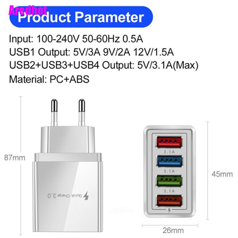 Bộ SạC Nhanh 4 CổNg Us EU UK 5V