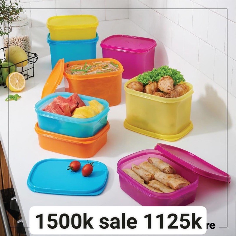 lẻ tupperware colorful hộp bảo quản mát khô 850ml / 1,9L