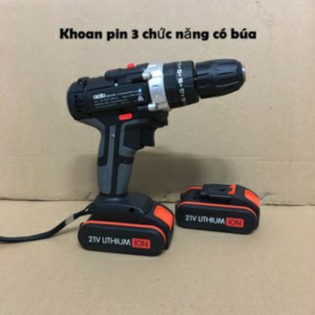 KHOAN PIN 3 CHỨC NĂNG CÓ BÚA 21V FULL HỘP