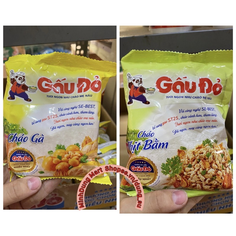 Cháo gấu đỏ vị gà/thịt bằm gói 50g