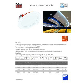ĐÈN LED ÂM TRẦN PANEL DUHAL 7W - KHÔNG TĂNG PHÔ (KDPT)