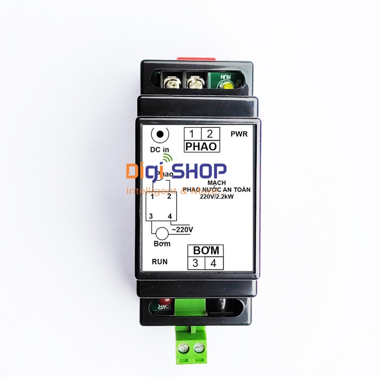 Mạch điều khiển phao bơm nước an toàn 12V 24V 30A 2.2kW có vỏ nhựa