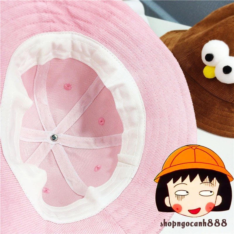 Mũ Nón Maruko 3D Hình Chim Bucket Hat Ulzzang Kaki Nhung Siêu Cute Cho Mẹ Và Bé - Banana Store