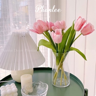 Hoa giả decor - Hoa tulip giả 1 bông trang trí phòng để bàn Phanlee chất liệu lụa cao cấp giống thật có 4 màu lựa chọn