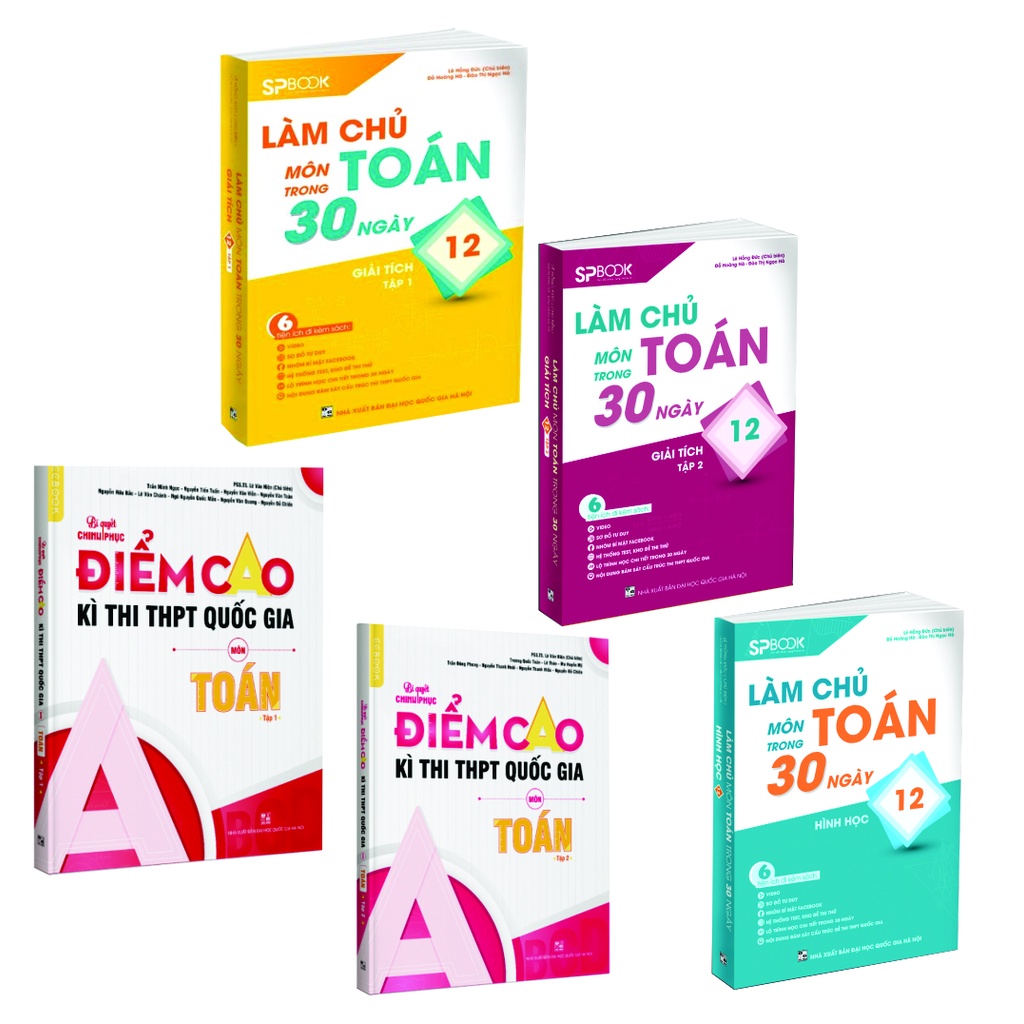 Sách - Combo Làm chủ 30 ngày Toán - Bí quyết chinh phục Toán trọn bộ (5  cuốn) | Shopee Việt Nam