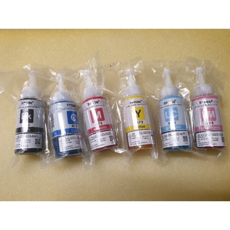 Mực in epson 673 dùng cho các dòng in phun epson L800, L805, L850,L1800...70ml/ lọ. Hàng nhập khẩu hút chân không.