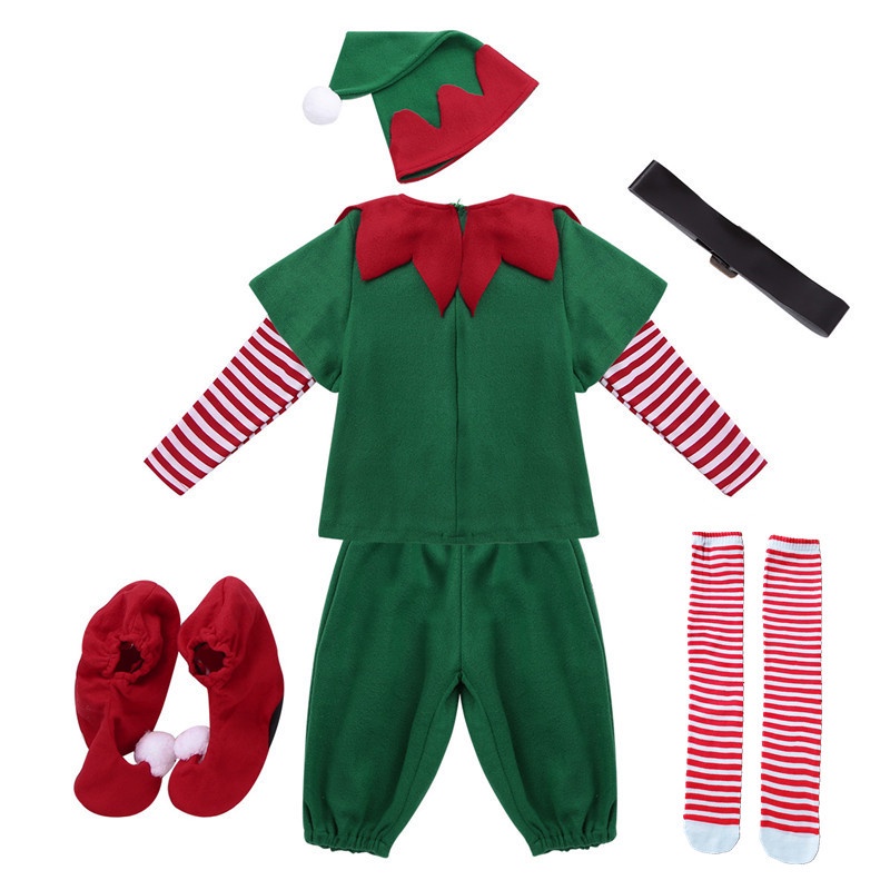 Bộ Đồ Hóa Trang Ông Già Noel Màu Xanh Lá Cây Dành Cho Bé Trai Và Bé Gái Dịp Giáng Sinh Năm Mới