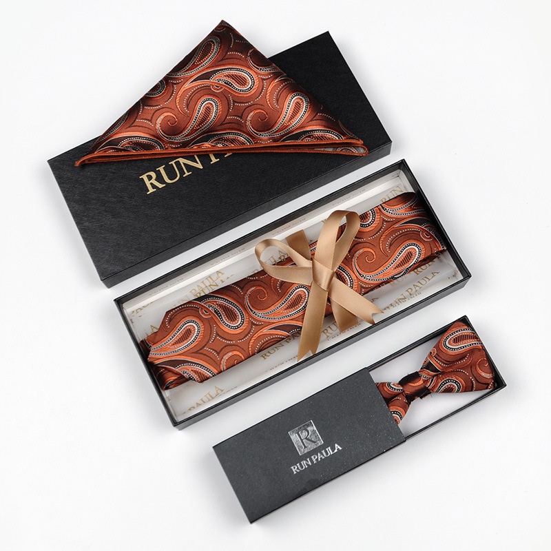 Set Cà Vạt + Khăn Tay Bỏ Túi Áo Vest + Nơ Cài Cổ Áo Lịch Lãm Cho Nam