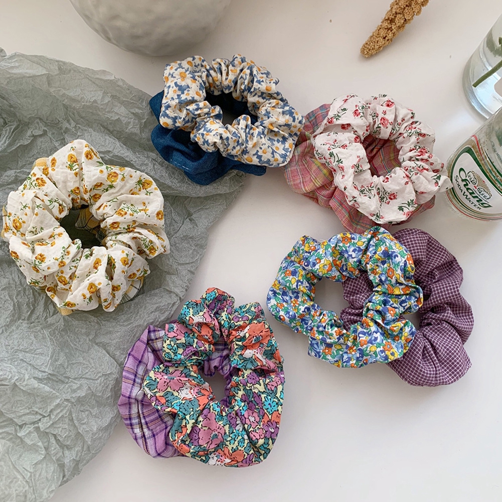 Dây Cột Tóc Vải In Họa Tiết Xinh Xắn Dành Cho Nữ 20 Màu Tùy Chọn (Hair Scrunchies)