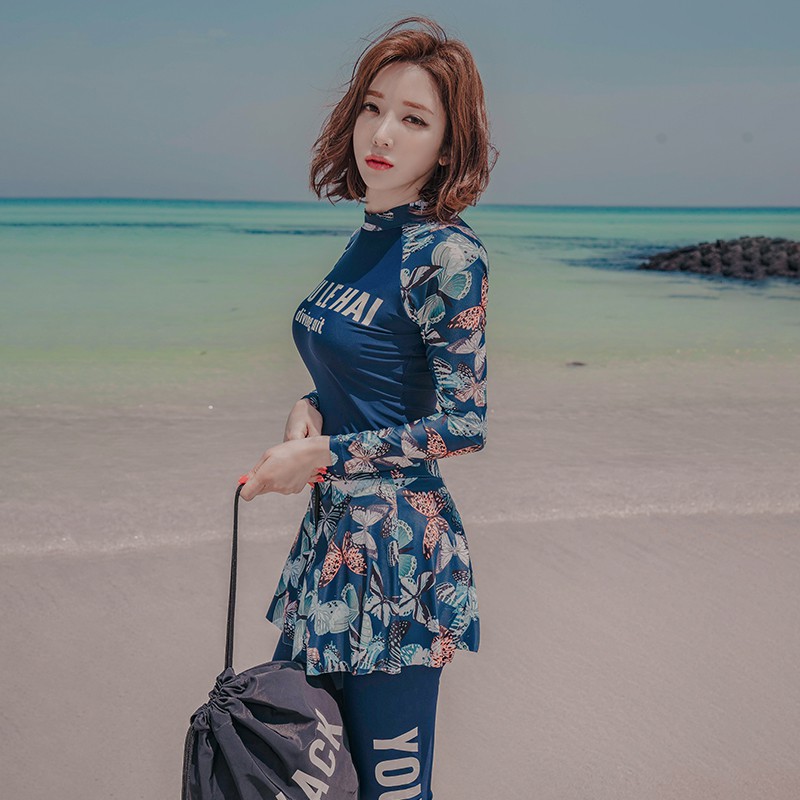 Bộ Đồ Bơi Ba Mảnh Tay Dài Chống Nắng Thời Trang Cho Nữ | BigBuy360 - bigbuy360.vn