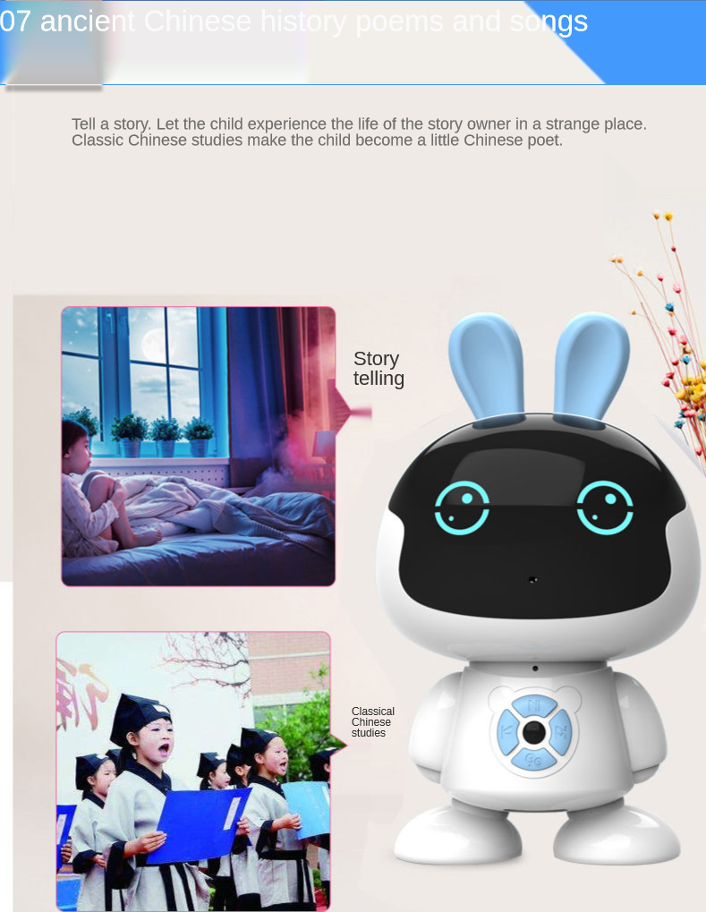 Máy giáo dục sớm đồ chơi trẻ em Wifi Early Education Machine Children's Intelligent Robot Dialogue Voice Learning Puzzle Toys to Accompany Boys and Girls