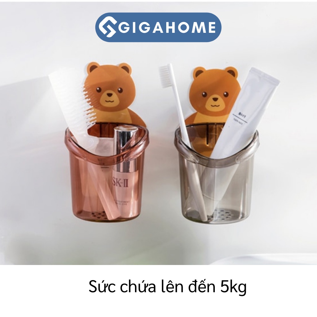 Cốc Gấu Dán Tường Đựng Bàn Chải Và Kem Đánh Răng GIGAHOME Đánh Răng 9746