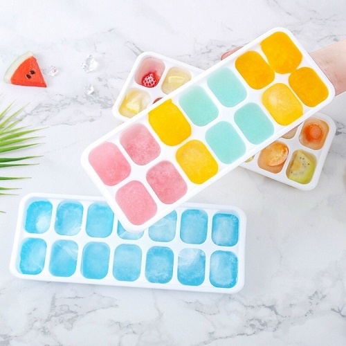 Khay Đựng Đá Tủ Lạnh Silicon Có Nắp Đậy 14 Viên Bảo Quản Chống Mùi