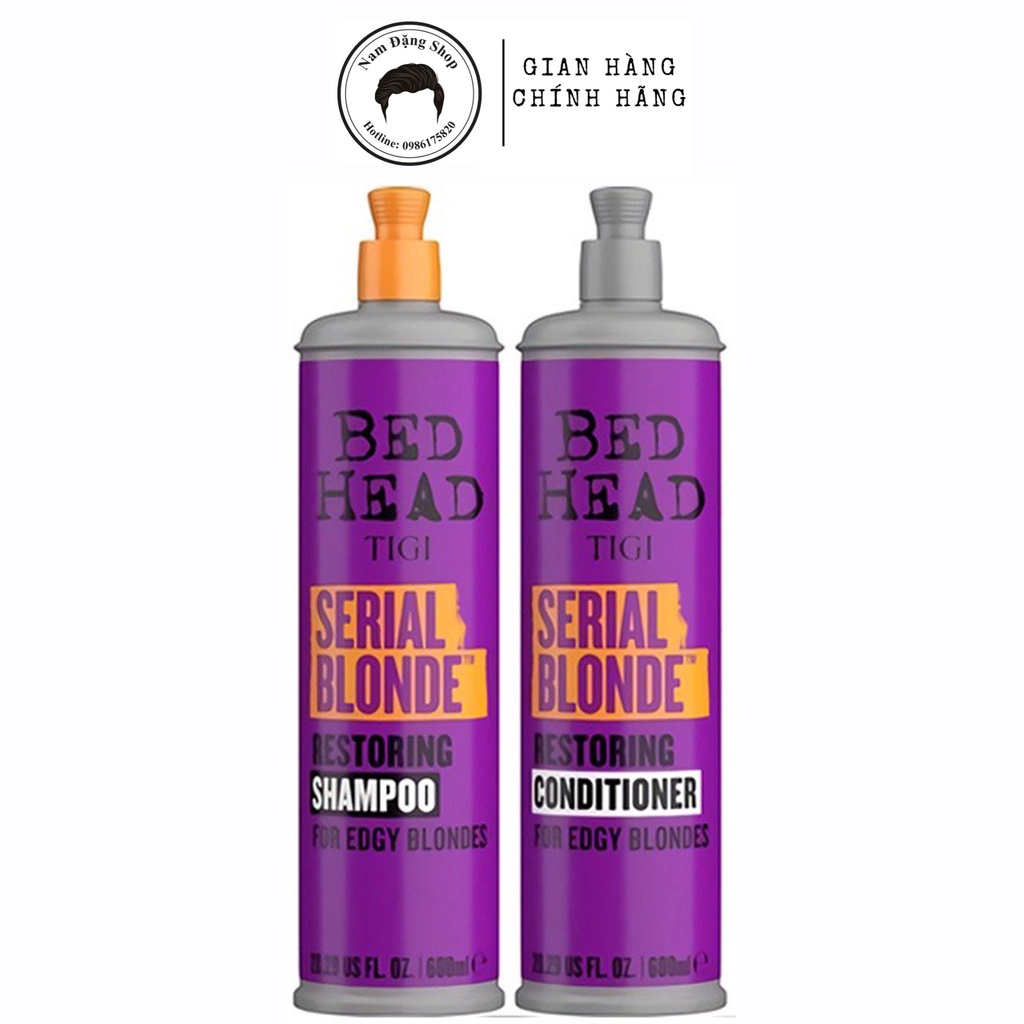 Bộ Dầu Gội &amp; Xả Tóc Tím Khử Vàng Cho Tóc Tẩy Hư Tổn Tigi Bed Head Serial Blonde Chính Hãng