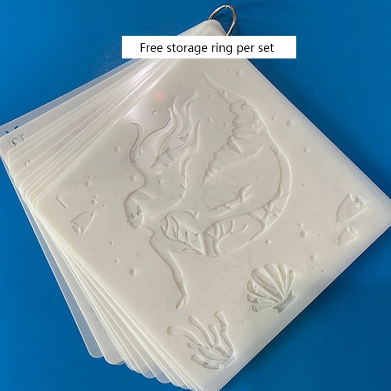 Wer Set 16 Khuôn Dập Nổi Họa Tiết Cuộc Sống Biển DIY Trang Trí Tường Sổ Lưu Niệm Album Ảnh Tạp Chí C