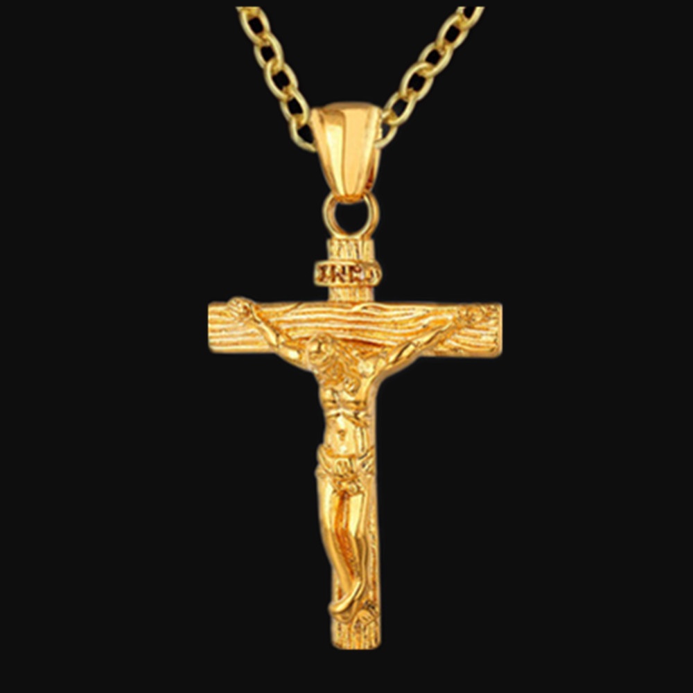 Vòng cổ Bằng Thép Không Gỉ Mạ Vàng 14k Mặt Thánh Giá Thời Trang
