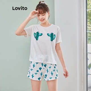 113XJ 15de-Set trang phục Lovito dáng ôm vừa vặn thoải mái in hình rau củ L04099 (Màu trắng)