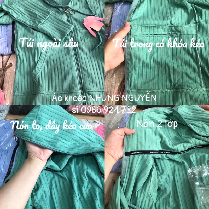 Áo khoác nữ chống nắng thun gân, co giãn, mát lạnh, 6 túi khóa kéo NT CLoset - AK015