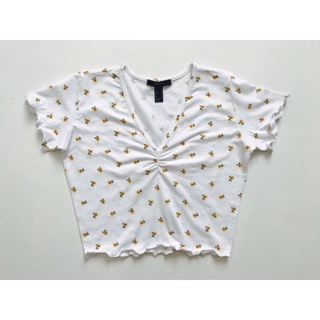 Áo crop top cuốn biên F21 xịn