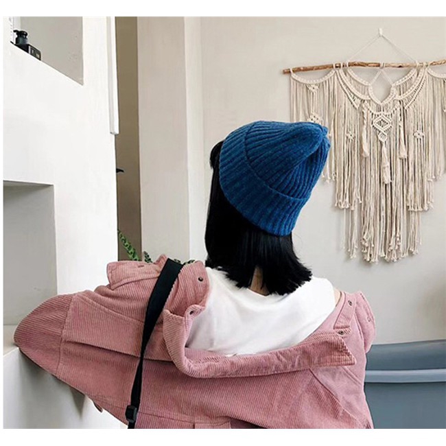 Mũ dệt kim màu trơn ấm áp thời trang thu đông Hàn Quốc trẻ trung dành cho cặp đôi