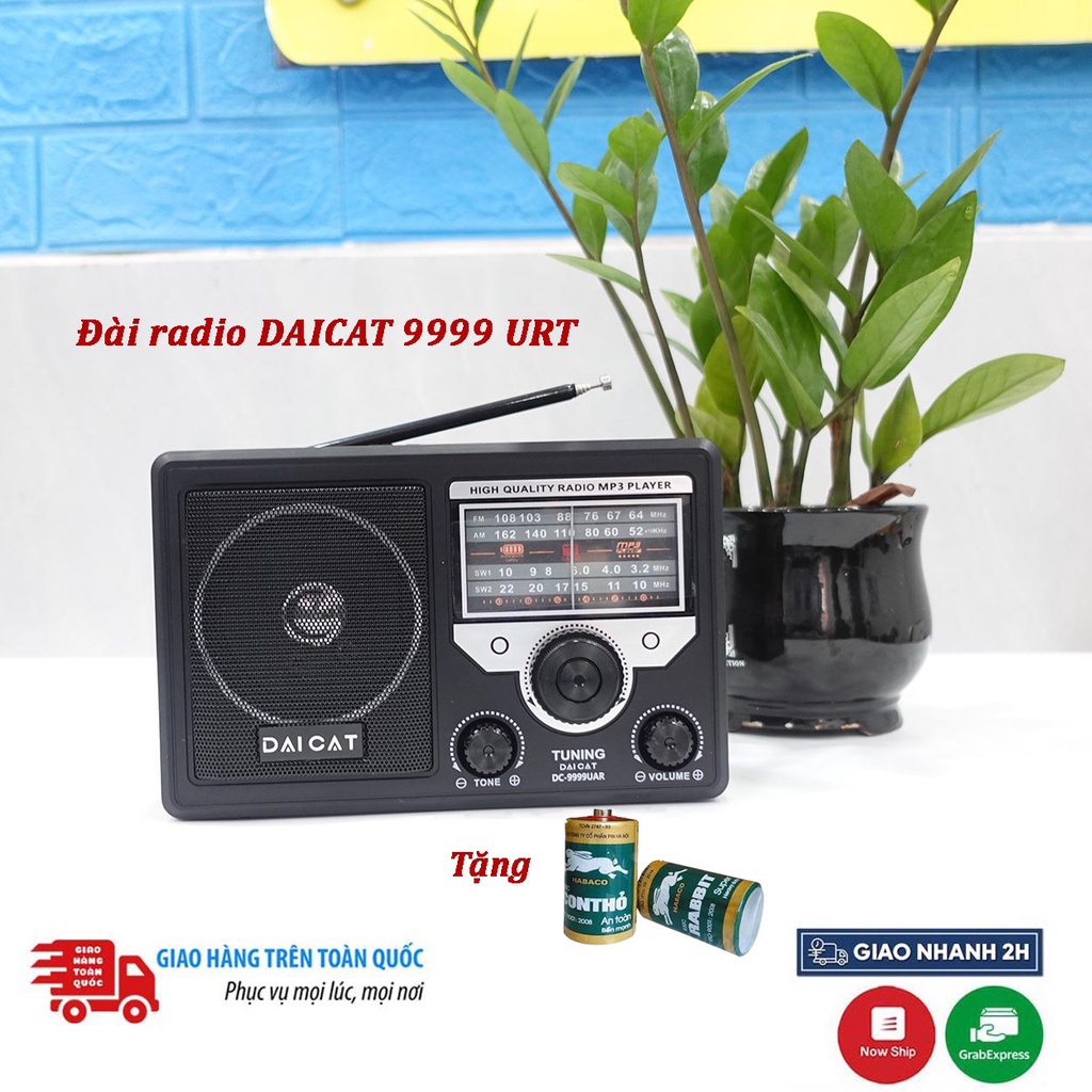 Đài radio DAICAT DC-9999 UAR Đa Tần Số | Đài FM Siêu Bền, Kiểu Dáng Nhỏ Gọn, có Bluetooth