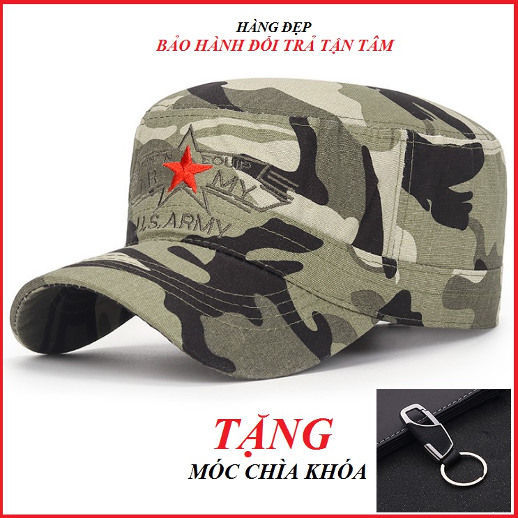 Mũ lính lưỡi trai US Army xanh rêu mạnh mẽ, Nón Nam lưỡi trai phong cách